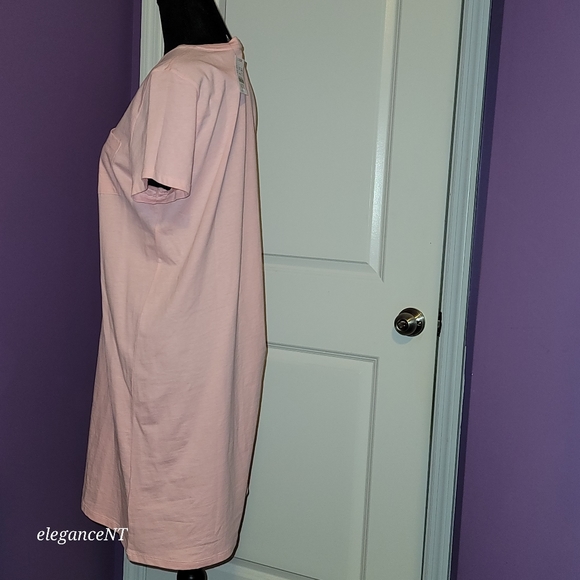 J Crew Short Sleeve Cool Pink T shirt Dress Re-Imagined Sz: Small NWT - Picture 2 of 8